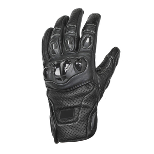 Guantes Negros para Motociclismo con Protección Rígida en los Nudillos, Palma Perforada y Cierre en la Muñeca, Venta al Por Mayor OEM - Product Image 4