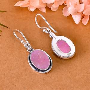 Natural Pink Titanium Agate Drusy 925 Sterling <b>Silver</b> <b>Earring</b> Gemstone Jewelry Unique <b>Earring</b> Handmade Boho Jewelry - Product Image 4