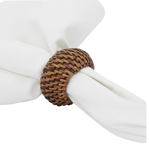 Anneaux de serviette de table tissés à la main, faits à la main, en papier et en mouchoirs, pour restaurants, à prix réduit, en promotion - Product Image 2