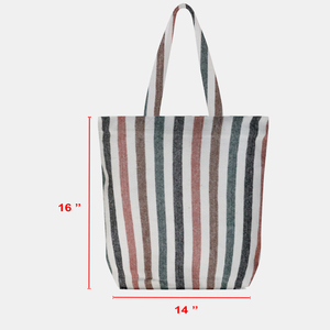 Elegant Design Good Quality 100% Carded Cotton Yarn Dyed Striped Cotton Shopping Bags at Bulk Price Exporter in India. - Product Image 5
