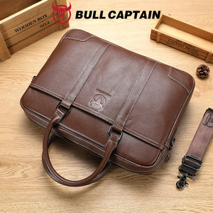 Bolsos BULLCAPTAIN para hombre, bolsos para portátil, maletines de oficina, bolsos de mensajero, maletín de cuero para portátil, maletín de cuero de primera calidad para hombre - Product Image 4