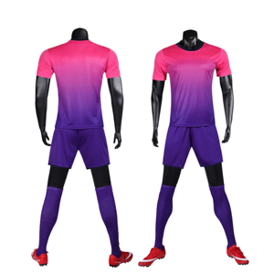 Jersey Soccer and Shorts <b>Heat</b>-Transfer Printed Uniform Club Team Polyester Material Summer Men's Football Training Kit - Product Image 1