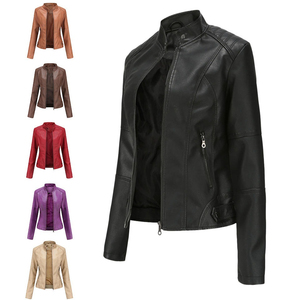 OEM New Arrival High Quality Fashionable Biker PU <b>Jacket</b> Waterproof Woven Nylon Lining Customized Design Winter Wear - Product Image 5