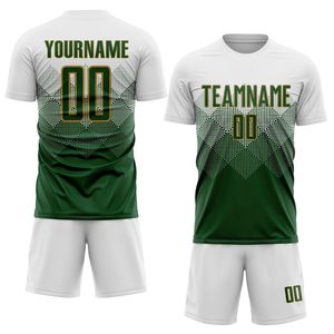 เสื้อฟุตบอลคอวีแขนสั้นสีขาวเขียวแบบซับลิเมชั่นสั่งทำพิเศษ ผ้าโพลีเอสเตอร์ซับเหงื่อ สำหรับผู้ชาย ชุดทีมผู้ใหญ่ ปรับแต่งได้ - Product Image 1