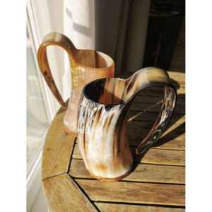 Mug en corne de buffle naturelle artisanal, style Viking, poli, rustique, pour bière et café, cadeau - Product Image 4