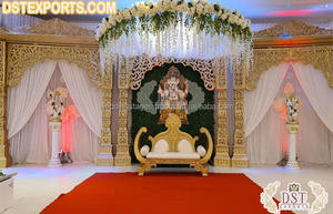 Lujoso tema antiguo boda Rajwada escenario gran tema boda evento escenario decoración boda real tema fibra escenario - Product Image 3