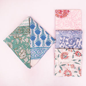 Eco-Friendly Cotton Block Print Floral & Color Blocking Breathable <b>Tie</b> <b>Back</b> Multifunctional Bandana for Adults-All Seasons Wrap - Product Image 5