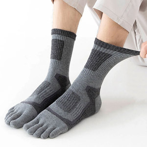 Men Five Finger Separate Athletic <b>Toe</b> Crew <b>Socks</b> Sport Casual Cotton Breathable Comfortable Moisture Wicking Durable Running - Product Image 4