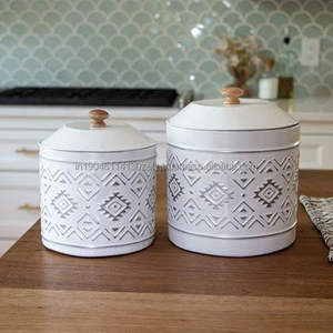 Tarros de almacenamiento de té y café de azúcar de hierro de Metal de alta venta 2024, bote hecho a mano para cocina de restaurante de Hotel en casa - Product Image 6