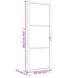 ประตูกระจกสีดำด้านและแผ่นอลูมิเนียม32.7 "x79.3" ประตูภายใน - Product Image 6