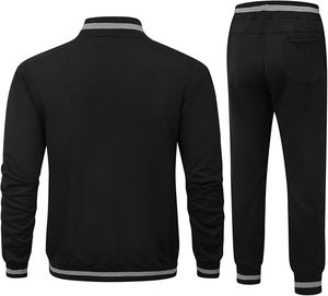 Conjunto Deportivo Personalizado para Hombre, Ecológico, Impermeable, Transpirable, con Capucha, Negro, Ligero, para Invierno, con Cierre Completo - Product Image 3