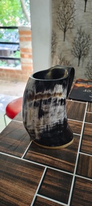 FAIZA CRAFT FC-78 Tasses en corne de buffle polies, forme naturelle, style indien, avec logo gravé, étanches, pour Noël, Nouveauté - Product Image 2