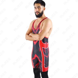 Camiseta interior de lucha azul y naranja hecha a medida, camisetas de lucha de Japón de punto con diseño libre, técnicas lavadas de talla grande - Product Image 3