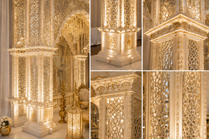 Luxury Indian Wedding <b>Mirror</b> Work Mandap Stage With Domes Exclusive Outdoor Theme Wooden Wedding <b>Mirror</b> Mandap USA - Product Image 5