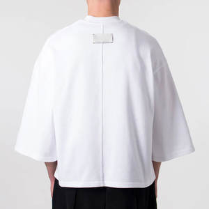 Novedad: Camiseta Corta Estilo Hip Hop, Cuello Redondo, 220g, Poliéster/Algodón, Transpirable, Personalizable, Blanca - Product Image 1