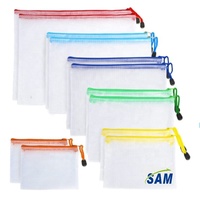 Conjunto de billeteras de plástico de varios tamaños, carpeta de documentos, bolsas de archivo con cremallera, A3, A4, A6, bolsa de malla con cremallera, 15 Uds.