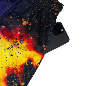 Shorts de basketball personnalisés en mesh imprimé pour hommes, respirants, séchage rapide, avec poche, vente en gros de vêtements de basketball - Product Image 4