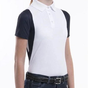 เสื้อเชิ้ตสำหรับขี่ม้าผู้หญิง แขนสั้น ผ้าฝ้าย ซิปปิด ปรับแต่งสีและขนาดได้ แห้งเร็ว ขายส่ง - Product Image 4