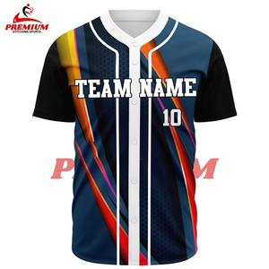 Maillot de baseball court respirant 100 % polyester personnalisé par sublimation, broderie du nom de l'équipe, uniforme cousu - Vente directe - Product Image 4