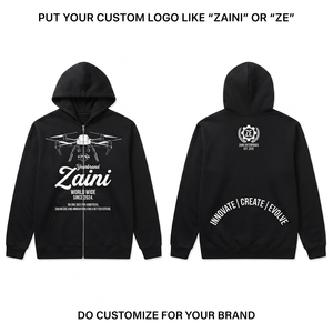 Premium 350g Polyester/Cotton Fleece <b>Black</b> <b>Zipper</b> <b>Hoodie</b> Front Custom Logo Embroidery Modern Streetwear Zip-Up Men's Winter - Product Image 1