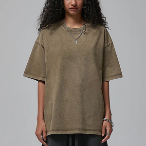 T-shirts pour hommes grande taille au design unique, en coton délavé à l'acide, personnalisables, unis et vierges, vente en gros - Product Image 4