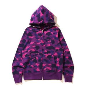 Sweat-shirt à capuche unisexe 100 % coton Bapeed Shark Camo à fermeture éclair, édition originale, double capuche, brodé, coupe ample - Product Image 2