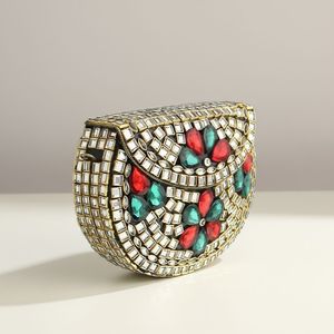 Bolso de mano metálico multicolor con diamantes de moda - Product Image 2