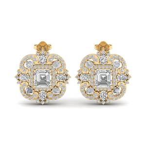 Boucles d'oreilles à visser REYES en moissanite taille princesse 7,04 carats en argent sterling 925, certifiées GRA, bijoux fins pour femmes - Product Image 2