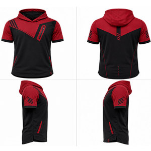 Vêtements de sport élégants pour hommes, sweat-shirt à manches courtes pour l'entraînement, résistant à l'usure, séchage rapide, protection UPF, coupe ajustée, prix bas - Product Image 3