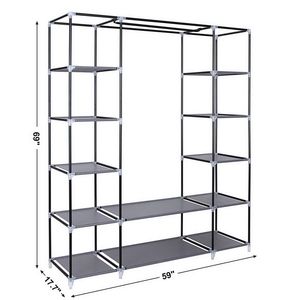 Portable <b>Clothes</b> Closet Wardrobe <b>Storage</b> Organizer Non-Woven Fabric Quick Easy Assembly Extra Strong Durable Foldable Design - Product Image 6