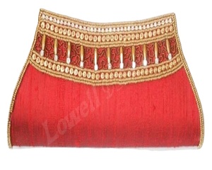 Hand Embroidery Beaded Designer <b>Clutch</b> Bag with Flap Closure and Polyester Lining for Party Use - Product Image 1
