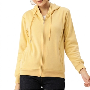 Sudadera con Capucha y Cierre de Cremallera, Unisex, de Color Sólido, Personalizada, de Manga Larga, Tejido de Forro Polar Grueso, Sudadera Cálida para Otoño/Invierno - Product Image 1