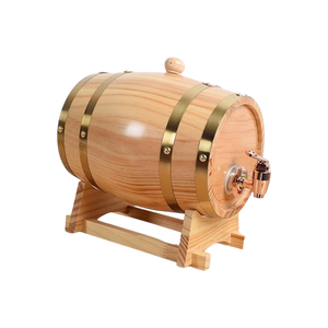 Barril de Madera de Pino Premium para Vino, Barril de Roble Vintage para Añejar Whisky, Dispensador Decorativo de Líquidos para Bar, Hotel, Restaurante, Hogar y Fiestas - Product Image 1