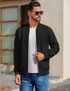 Mens Light Cotton Bomber <b>Jacket</b> Flight Casual Softshell Varsity | Lightweight <b>Zip</b> <b>Up</b> <b>Jackets</b> ,Soft Breathable Fabric - Product Image 2