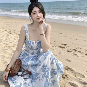 Robe longue en soie de mer pour femme, style princesse sexy, unie, à manches courtes, simple, naturelle, décontractée, formelle, élégante, confortable, pour diverses occasions - Product Image 1