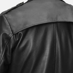 Chaqueta de Cuero para Hombre, Estilo Motociclista, Corte Ajustado, Invierno 2023, con Logotipo Personalizado en la Parte Delantera, Impermeable y Ecológica - Product Image 3