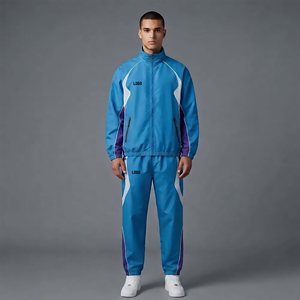 Survêtement pour homme de haute qualité, 100% nylon, couleur unie, style streetwear, logo imprimé sur mesure, coupe-vent, confortable - Product Image 1