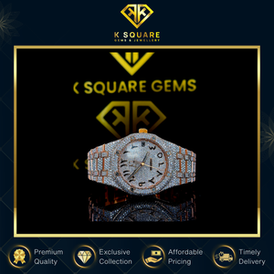 Montre de luxe de qualité supérieure VVS, boîtier carré en acier inoxydable, cristal saphir, 41 mm, silicone, résistante à l'eau, quartz moissanite - Product Image 3