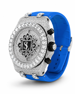 Montre à quartz en acier inoxydable allié de 43 mm avec cadran en verre et diamants pour homme, résistante à l'eau jusqu'à 30 m, élégante et tendance, fournie directement par l'usine - Product Image 2
