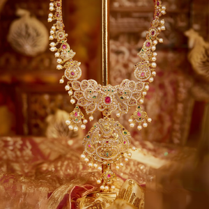 Jewelemarket Designer Double <b>Necklace</b> <b>Set</b> Pota Stone <b>Pearl</b> Fine Gold Plated Jewelry for Daily Wear Bridal Occasions-10575620PGR - Product Image 3
