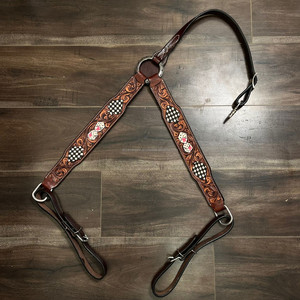 Wholesale Customized Western Saddle Breast Collar Hand Tooled Leather Lead Rope with Horse <b>Head</b> Unique Horse <b>Training</b> Equipment - Product Image 2