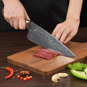 Couteau de Chef Japonais LEGACY BLADES en Acier Damas, 8 Pouces, Forgé à la Main, Écologique, Compatible Lave-Vaisselle, Manche en Bois, Ambidextre, OEM - Product Image 3