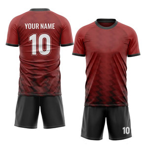 Customizable <b>Soccer</b> Jersey Set Red Gold 100% Polyester Moisture Wicking Crew Neck Short Sleeve Adult Men's Uniform - Product Image 2