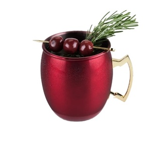 Mug Moscow Mule en cuivre 100% avec revêtement rouge pour la bière au gingembre, cadeau de la Saint-Valentin, décoration de fête de Noël - Product Image 1