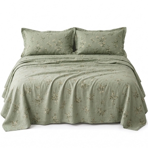 Draps de lit en coton biologique de luxe, imprimés traditionnellement, doux, respirants et parfaits pour les lits king size - Product Image 4