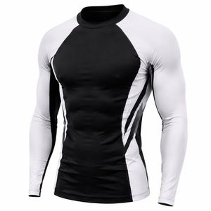 Maillot de protection anti-UV à manches longues et col rond pour homme, imprimé personnalisé, en spandex écologique, séchage rapide, respirant, sans coutures, 180g, sportif - Product Image 1