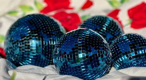 Handmade Cobalt Blue Disco <b>Ball</b> Hand Tiled <b>Mirror</b> Sphere Deep Sapphire Blue Reflective Tabletop Accent Decor Modern Glam Home - Product Image 6