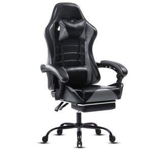 Sedia da gioco ergonomica in pelle sintetica con ruote regolabili in altezza per scrivania da ufficio per adulti o uso di videogiochi - Product Image 1