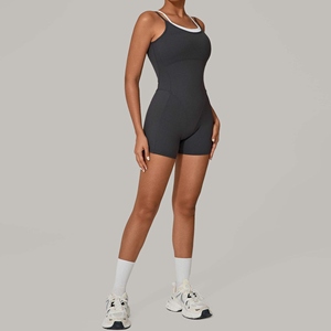 Mono de yoga de una pieza para mujer, con efecto de dos piezas, de alta elasticidad, ligero, transpirable y sin espalda, ideal para fitness y entrenamiento. - Product Image 6