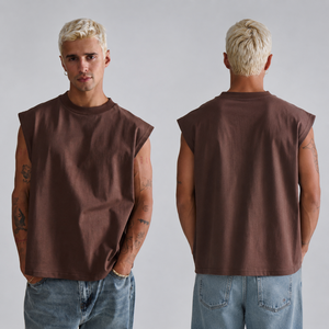 เสื้อยืดแขนสั้นทรงใหญ่พิเศษสำหรับผู้ชาย ผ้าฝ้าย 100% หนานุ่ม แห้งเร็ว 300 กรัม ทรงไหล่ตก เสื้อกล้ามลำลอง สไตล์สตรีทแวร์ - Product Image 1